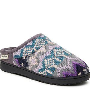Dearfoams Faux Fur Lined Knit House Slippers